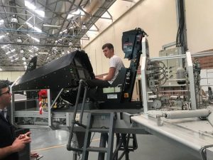 Aeronautical Engineering Student working RAF Hydraulic Systems Trainer