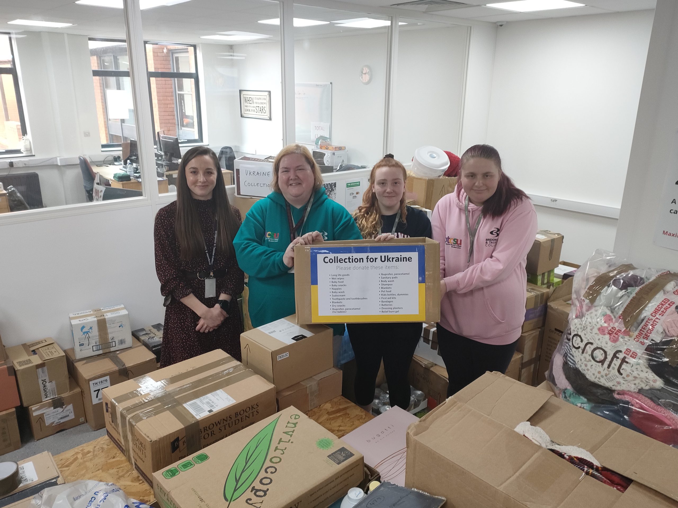 BTC Community rallies for Ukraine Refugees Bridgwater & Taunton College