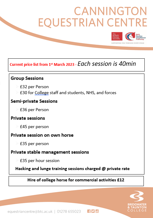 Services, Opening Times and Prices Bridgwater & Taunton College